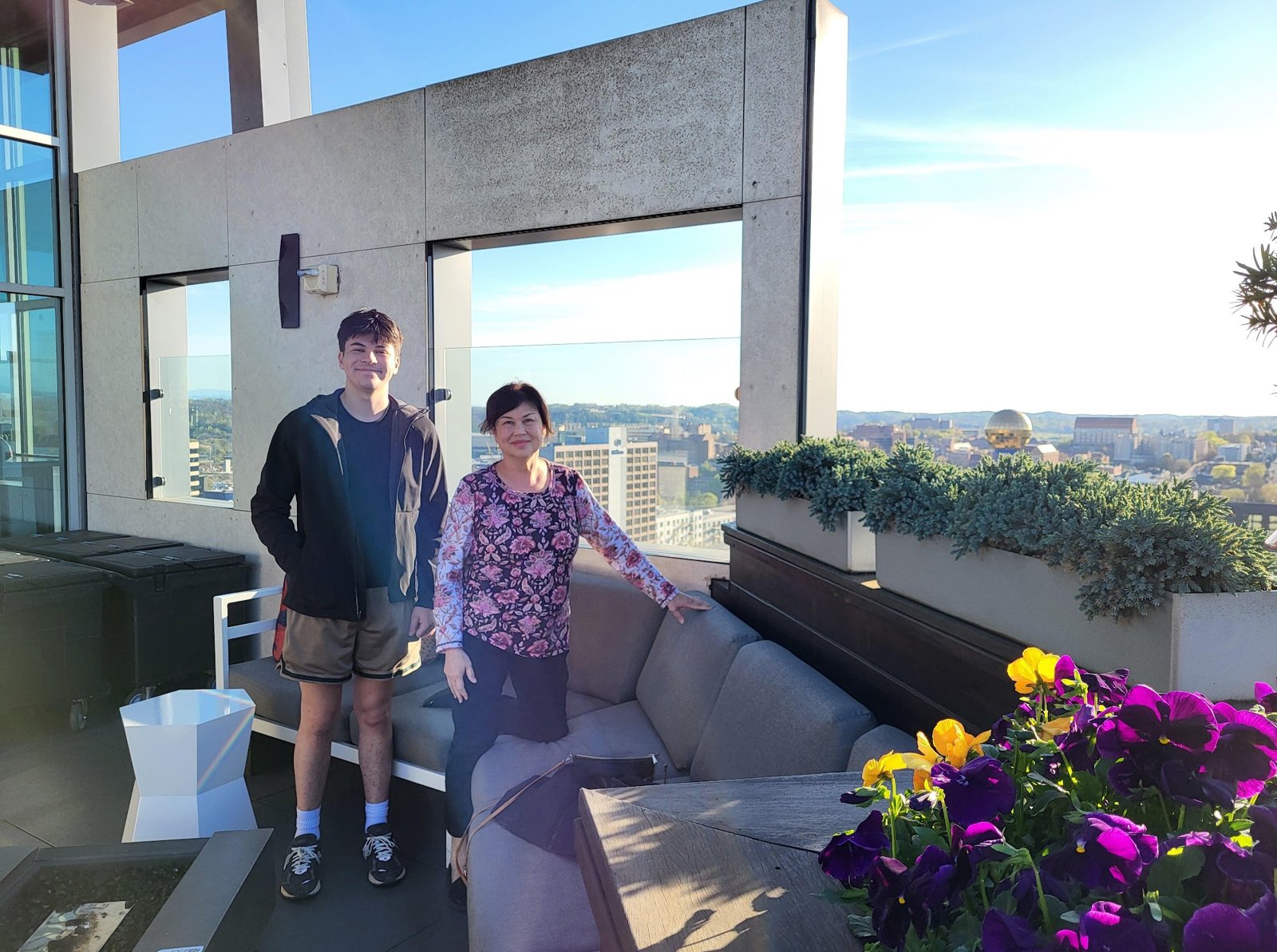 Ethan on a rooftop terrace